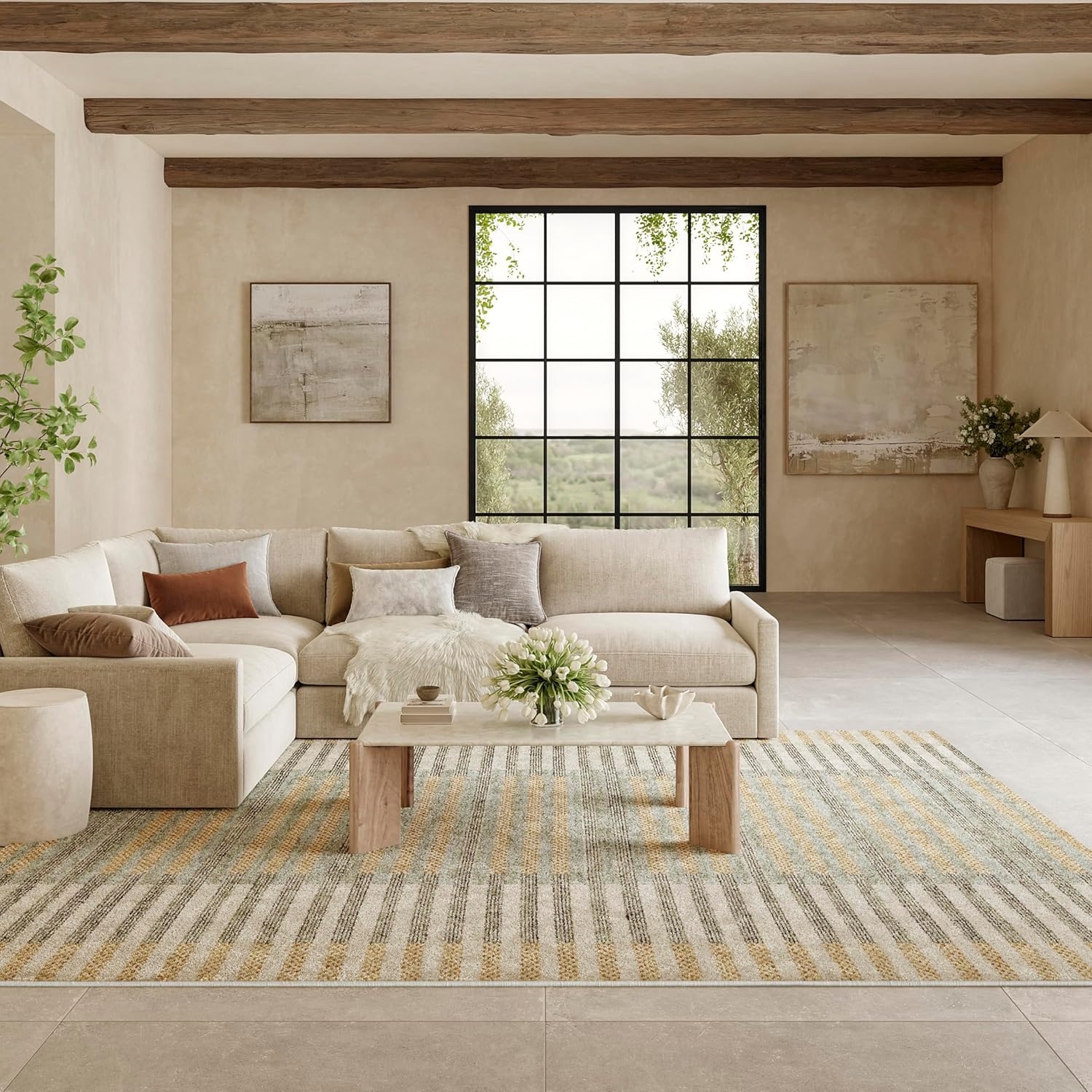 image:imageNourison Home Nordic Ivory Multicolor 5 x 7 Area Rug  Easy Clean Non Shedding Bed Room Living Room Dining Room Kitchen 5 x 7Ivory Multicolor