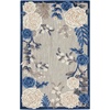 image:imageNourison Home Aloha Blue Grey 2 x 3 Area Rug  Easy Clean Non Shedding Bed Room Living Room Dining Room Kitchen 2 x 3