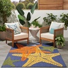 image:imageNourison Home Aloha Blue Multicolor 53 x 75 Area Rug  Easy Clean Non Shedding Bed Room Living Room Dining Room Kitchen 5 x 8Blue Multicolor