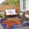 image:imageNourison Home Aloha Blue Multicolor 53 x 75 Area Rug  Easy Clean Non Shedding Bed Room Living Room Dining Room Kitchen 5 x 8Blue Multicolor