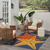 image:imageNourison Home Aloha Blue Multicolor 53 x 75 Area Rug  Easy Clean Non Shedding Bed Room Living Room Dining Room Kitchen 5 x 8Blue Multicolor