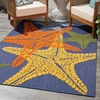 image:imageNourison Home Aloha Blue Multicolor 53 x 75 Area Rug  Easy Clean Non Shedding Bed Room Living Room Dining Room Kitchen 5 x 8Blue Multicolor