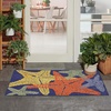 image:imageNourison Home Aloha Blue Multicolor 53 x 75 Area Rug  Easy Clean Non Shedding Bed Room Living Room Dining Room Kitchen 5 x 8Blue Multicolor
