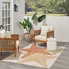 image:imageNourison Home Aloha Blue Multicolor 53 x 75 Area Rug  Easy Clean Non Shedding Bed Room Living Room Dining Room Kitchen 5 x 8Ivory Multicolor