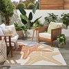 image:imageNourison Home Aloha Blue Multicolor 53 x 75 Area Rug  Easy Clean Non Shedding Bed Room Living Room Dining Room Kitchen 5 x 8Ivory Multicolor