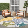 image:imageNourison Home Aloha Blue Multicolor 53 x 75 Area Rug  Easy Clean Non Shedding Bed Room Living Room Dining Room Kitchen 5 x 8Multi Color