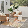 image:imageNourison Home Aloha Green Yellow 53 x 75 Area Rug  Easy Clean Non Shedding Bed Room Living Room Dining Room Kitchen 5 x 8Ivory Multicolor