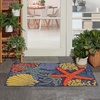 image:imageNourison Home Aloha Green Yellow 53 x 75 Area Rug  Easy Clean Non Shedding Bed Room Living Room Dining Room Kitchen 5 x 8Navy Multicolor