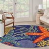 image:imageNourison Home Aloha Green Yellow 53 x 75 Area Rug  Easy Clean Non Shedding Bed Room Living Room Dining Room Kitchen 5 x 8Navy Multicolor