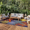 image:imageNourison Home Aloha Green Yellow 53 x 75 Area Rug  Easy Clean Non Shedding Bed Room Living Room Dining Room Kitchen 5 x 8Navy Multicolor