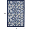 image:imageNourison Home Aloha Multicolor 3 x 5 Area Rug  Easy Clean Non Shedding Bed Room Living Room Dining Room Kitchen 3 x 5GreyBlue