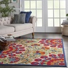 image:imageNourison Home Aloha Red Multicolor 3 x 5 Area Rug  Easy Clean Non Shedding Bed Room Living Room Dining Room Kitchen 3 x 5RedMulti