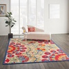 image:imageNourison Home Aloha Red Multicolor 3 x 5 Area Rug  Easy Clean Non Shedding Bed Room Living Room Dining Room Kitchen 3 x 5RedMulti