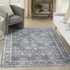 image:imageNourison Home Astra Machine Washable Gold Grey 53 x 7 Area Rug  Easy Clean Non Shedding Bed Room Living Room Dining Room Kitchen 5 x 7Dark Blue