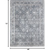 image:imageNourison Home Astra Machine Washable Gold Grey 53 x 7 Area Rug  Easy Clean Non Shedding Bed Room Living Room Dining Room Kitchen 5 x 7Dark Blue