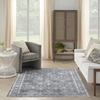 image:imageNourison Home Astra Machine Washable Gold Grey 53 x 7 Area Rug  Easy Clean Non Shedding Bed Room Living Room Dining Room Kitchen 5 x 7Dark Blue