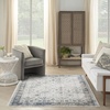 image:imageNourison Home Astra Machine Washable Gold Grey 53 x 7 Area Rug  Easy Clean Non Shedding Bed Room Living Room Dining Room Kitchen 5 x 7Ivory Blue