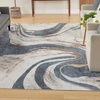 image:imageNourison Home Astra Machine Washable Ivory Blue 53 x 7 Area Rug  Easy Clean Non Shedding Bed Room Living Room Dining Room Kitchen 5 x 7Ivory Blue