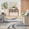 image:imageNourison Home Astra Machine Washable Ivory Blue 53 x 7 Area Rug  Easy Clean Non Shedding Bed Room Living Room Dining Room Kitchen 5 x 7Ivory Blue