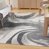 image:imageNourison Home Astra Machine Washable Ivory Blue 53 x 7 Area Rug  Easy Clean Non Shedding Bed Room Living Room Dining Room Kitchen 5 x 7Ivory Grey