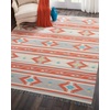 image:imageNourison Home Baja Blue Red 36 x 56 Area Rug  Easy Clean Non Shedding Bed Room Living Room Dining Room Kitchen 4 x 6IVGrey