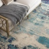 image:imageNourison Home Celestial Sealife 3 x 5 Area Rug  Easy Clean Non Shedding Bed Room Living Room Dining Room Kitchen 3 x 5Ivory Teal Blue
