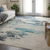 image:imageNourison Home Celestial Sealife 3 x 5 Area Rug  Easy Clean Non Shedding Bed Room Living Room Dining Room Kitchen 3 x 5Ivory Teal Blue