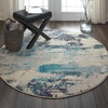 image:imageNourison Home Celestial Sealife 3 x 5 Area Rug  Easy Clean Non Shedding Bed Room Living Room Dining Room Kitchen 3 x 5IvoryTeal Blue