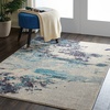 image:imageNourison Home Celestial Sealife 3 x 5 Area Rug  Easy Clean Non Shedding Bed Room Living Room Dining Room Kitchen 3 x 5IvoryTeal Blue