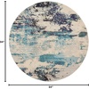 image:imageNourison Home Celestial Sealife 3 x 5 Area Rug  Easy Clean Non Shedding Bed Room Living Room Dining Room Kitchen 3 x 5IvoryTeal Blue