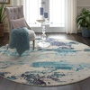 image:imageNourison Home Celestial Sealife 3 x 5 Area Rug  Easy Clean Non Shedding Bed Room Living Room Dining Room Kitchen 3 x 5IvoryTeal Blue