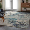 image:imageNourison Home Celestial Sealife 3 x 5 Area Rug  Easy Clean Non Shedding Bed Room Living Room Dining Room Kitchen 3 x 5IvoryTeal Blue