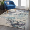 image:imageNourison Home Celestial Sealife 3 x 5 Area Rug  Easy Clean Non Shedding Bed Room Living Room Dining Room Kitchen 3 x 5IvoryTeal Blue