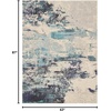 image:imageNourison Home Celestial Sealife 3 x 5 Area Rug  Easy Clean Non Shedding Bed Room Living Room Dining Room Kitchen 3 x 5IvoryTeal Blue