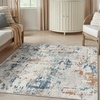 image:imageNourison Home Concerto Abstract Ivory Grey Blue 3 x 5 Oval Area Rug Easy Cleaning Non Shedding Bed Room Living Room Dining Room Kitchen 3x5Beige Blue Rust