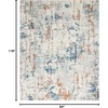 image:imageNourison Home Concerto Abstract Ivory Grey Blue 3 x 5 Oval Area Rug Easy Cleaning Non Shedding Bed Room Living Room Dining Room Kitchen 3x5Beige Blue Rust