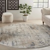 image:imageNourison Home Concerto Abstract Ivory Grey Blue 3 x 5 Oval Area Rug Easy Cleaning Non Shedding Bed Room Living Room Dining Room Kitchen 3x5Beige Grey
