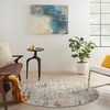 image:imageNourison Home Concerto Abstract Ivory Grey Blue 3 x 5 Oval Area Rug Easy Cleaning Non Shedding Bed Room Living Room Dining Room Kitchen 3x5Beige Grey