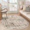 image:imageNourison Home Concerto Abstract Ivory Grey Blue 3 x 5 Oval Area Rug Easy Cleaning Non Shedding Bed Room Living Room Dining Room Kitchen 3x5Beige Grey
