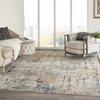 image:imageNourison Home Concerto Abstract Ivory Grey Blue 3 x 5 Oval Area Rug Easy Cleaning Non Shedding Bed Room Living Room Dining Room Kitchen 3x5Beige Grey