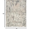 image:imageNourison Home Concerto Abstract Ivory Grey Blue 3 x 5 Oval Area Rug Easy Cleaning Non Shedding Bed Room Living Room Dining Room Kitchen 3x5Ivory Blue Grey