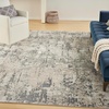 image:imageNourison Home Concerto Abstract Ivory Grey Blue 3 x 5 Oval Area Rug Easy Cleaning Non Shedding Bed Room Living Room Dining Room Kitchen 3x5Ivory Blue Grey