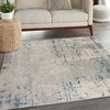 image:imageNourison Home Concerto Abstract Ivory Grey Blue 3 x 5 Oval Area Rug Easy Cleaning Non Shedding Bed Room Living Room Dining Room Kitchen 3x5Ivory Grey Blue