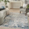 image:imageNourison Home Concerto Abstract Ivory Grey Blue 3 x 5 Oval Area Rug Easy Cleaning Non Shedding Bed Room Living Room Dining Room Kitchen 3x5Ivory Grey Blue
