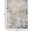 image:imageNourison Home Concerto Abstract Ivory Grey Blue 3 x 5 Oval Area Rug Easy Cleaning Non Shedding Bed Room Living Room Dining Room Kitchen 3x5Ivory Grey Blue