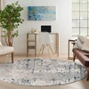 image:imageNourison Home Concerto Abstract Ivory Grey Blue 3 x 5 Oval Area Rug Easy Cleaning Non Shedding Bed Room Living Room Dining Room Kitchen 3x5Ivory Grey Blue
