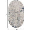image:imageNourison Home Concerto Abstract Ivory Grey Blue 3 x 5 Oval Area Rug Easy Cleaning Non Shedding Bed Room Living Room Dining Room Kitchen 3x5Ivory Grey Blue