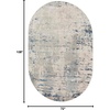 image:imageNourison Home Concerto Abstract Ivory Grey Blue 3 x 5 Oval Area Rug Easy Cleaning Non Shedding Bed Room Living Room Dining Room Kitchen 3x5Ivory Grey Blue