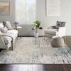 image:imageNourison Home Concerto Abstract Ivory Grey Blue 3 x 5 Oval Area Rug Easy Cleaning Non Shedding Bed Room Living Room Dining Room Kitchen 3x5Ivory Grey Blue