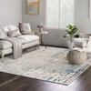 image:imageNourison Home Concerto Abstract Ivory Grey Blue 3 x 5 Oval Area Rug Easy Cleaning Non Shedding Bed Room Living Room Dining Room Kitchen 3x5Ivory Grey Blue